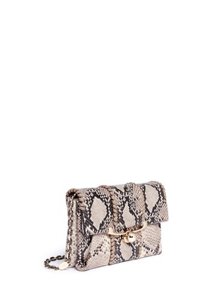 Detail View - Click To Enlarge - STUART WEITZMAN - 'Belle' python embossed leather clutch