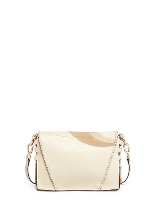 Detail View - Click To Enlarge - STUART WEITZMAN - 'Lola' suede circle leather satchel