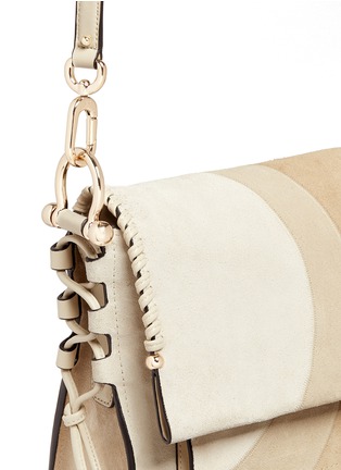 Detail View - Click To Enlarge - STUART WEITZMAN - 'Lola' suede circle leather satchel