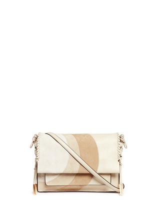 Main View - Click To Enlarge - STUART WEITZMAN - 'Lola' suede circle leather satchel