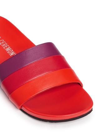 Detail View - Click To Enlarge - OPENING CEREMONY - 'Kaatya' stripe leather slide sandals