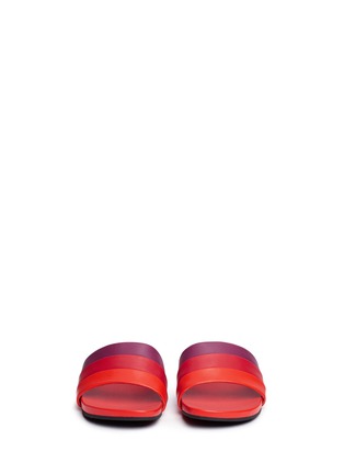 Front View - Click To Enlarge - OPENING CEREMONY - 'Kaatya' stripe leather slide sandals