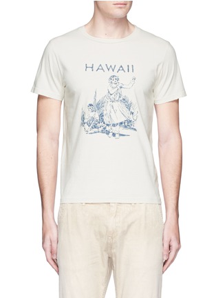 Main View - Click To Enlarge - 73387 - 'Hawaii' dancer embroidered cotton T-shirt