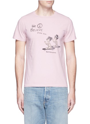 Main View - Click To Enlarge - 73387 - 'Praying Skateboarder' print cotton T-shirt