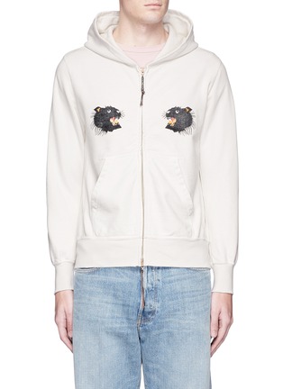 Main View - Click To Enlarge - 73387 - Panther print zip hoodie