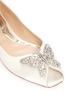 Detail View - Click To Enlarge - ARUNA SETH - 'Liana' crystal butterfly peep toe satin flats