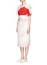 Front View - Click To Enlarge - MS MIN - Oversized obi belt watercolour print silk dress