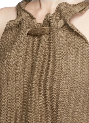 Detail View - Click To Enlarge - STELLA MCCARTNEY - Chunky stitch linen knit top
