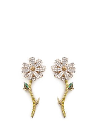 Main View - Click To Enlarge - ANABELA CHAN - 'Daisy' detachable diamond 18k gold earrings