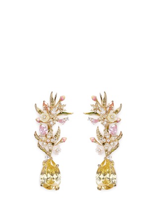 Main View - Click To Enlarge - ANABELA CHAN - 'Posie' detachable canary diamond 18k gold earrings