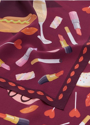 Detail View - Click To Enlarge - KAREN MABON - 'Unhealthy' silk crepe de Chine scarf