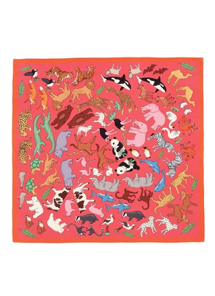 Main View - Click To Enlarge - KAREN MABON - 'Noah's Ark' silk crepe de Chine scarf