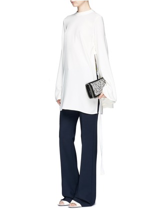 Front View - Click To Enlarge - STELLA MCCARTNEY - 'Falabella' jewelled shaggy deer chain crossbody bag