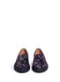 Front View - Click To Enlarge - DRIES VAN NOTEN - Beaded embroidery embossed velvet skate slip-ons