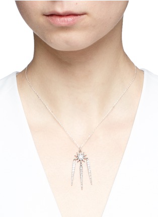 Figure View - Click To Enlarge - LULU FROST - 'Nova' glass crystal pavé spike pendant necklace