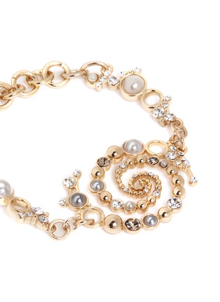 Detail View - Click To Enlarge - LULU FROST - 'Infinite' glass crystal faux pearl swirl bracelet