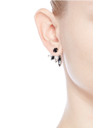 Figure View - Click To Enlarge - JOOMI LIM - 'Organized Chaos' Swarovski crystal jacket earrings