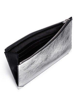 Detail View - Click To Enlarge - ALEXANDER WANG - 'Prisma' bicolour leather flat pouch