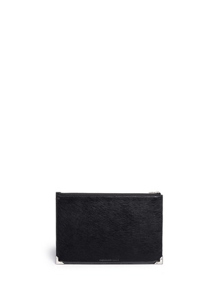 Back View - Click To Enlarge - ALEXANDER WANG - 'Prisma' bicolour leather flat pouch
