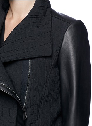 Detail View - Click To Enlarge - HELMUT LANG - Crinkle lawn cloth leather jacket