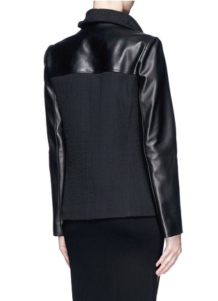 Back View - Click To Enlarge - HELMUT LANG - Crinkle lawn cloth leather jacket
