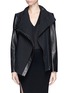 Main View - Click To Enlarge - HELMUT LANG - Crinkle lawn cloth leather jacket