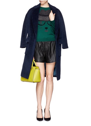 Figure View - Click To Enlarge - ALICE & OLIVIA - Lurex and rhinestone cat sweater