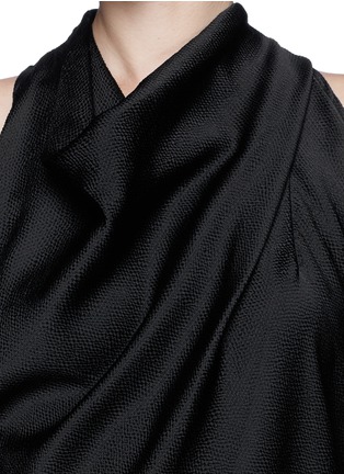 Detail View - Click To Enlarge - HELMUT LANG - Cowl neck cloqué sleeveless top 