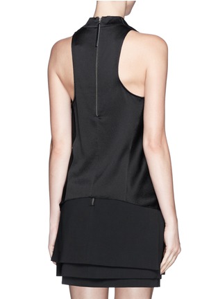Back View - Click To Enlarge - HELMUT LANG - Cowl neck cloqué sleeveless top 