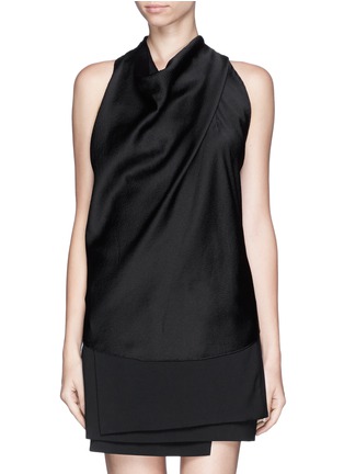 Main View - Click To Enlarge - HELMUT LANG - Cowl neck cloqué sleeveless top 