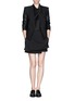Figure View - Click To Enlarge - HELMUT LANG - Cowl neck cloqué sleeveless top 