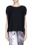 Main View - Click To Enlarge - HELMUT LANG - Leather trim wool blend top