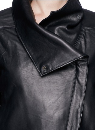 Detail View - Click To Enlarge - HELMUT LANG - High collar leather biker jacket