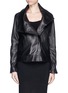 Main View - Click To Enlarge - HELMUT LANG - High collar leather biker jacket
