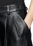 Detail View - Click To Enlarge - 3.1 PHILLIP LIM - Pleat leather flare shorts