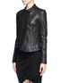 Front View - Click To Enlarge - HELMUT LANG - Asymmetric hem crumpled lamb leather jacket