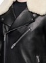 Detail View - Click To Enlarge - BALENCIAGA - Detachable shearling collar leather biker jacket