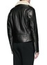 Back View - Click To Enlarge - BALENCIAGA - Detachable shearling collar leather biker jacket