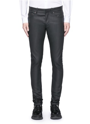 Detail View - Click To Enlarge - BALENCIAGA - Slim fit coated denim jeans