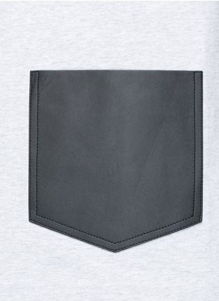 Detail View - Click To Enlarge - BALENCIAGA - Leather patch pocket cotton T-shirt