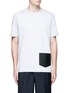 Main View - Click To Enlarge - BALENCIAGA - Leather patch pocket cotton T-shirt