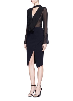 Figure View - Click To Enlarge - 72723 - Asymmetric wrap Milano knit skirt