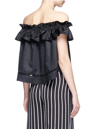 Back View - Click To Enlarge - 72723 - 'Sofia' ruffle poplin off-shoulder top