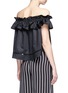 Back View - Click To Enlarge - 72723 - 'Sofia' ruffle poplin off-shoulder top