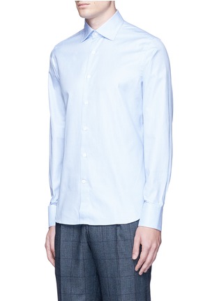 Front View - Click To Enlarge - CANALI - Houndstooth check cotton shirt