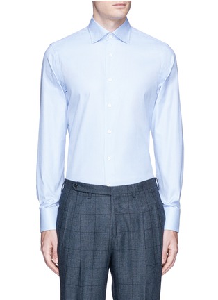 Main View - Click To Enlarge - CANALI - Houndstooth check cotton shirt