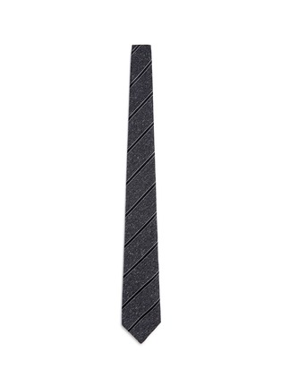 Main View - Click To Enlarge - CANALI - Stripe silk Donegal tweed tie