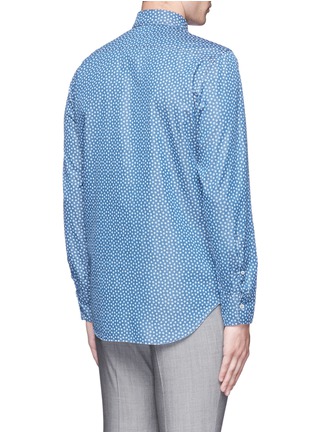 Back View - Click To Enlarge - CANALI - Floral print cotton chambray shirt