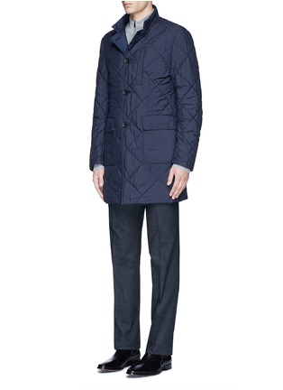Front View - Click To Enlarge - CANALI - Reversible wool and quilted shell coat