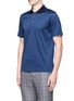 Front View - Click To Enlarge - CANALI - Houndstooth cotton polo shirt